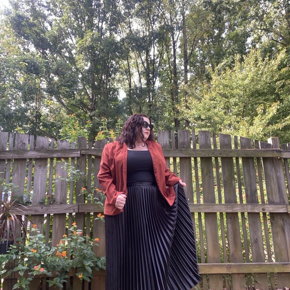 Vintage Jacket Blazer | Dark Orange Spice | Embroidered | Size 20W | Chic Boho - Picture 5 of 12